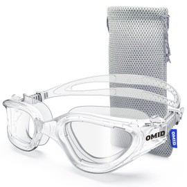 OMID Swim Goggles, P2 Polarized 【Patent & Upgrade】 Anti-Fog Anti-UV No Leakage Swimming Goggles for Adult Men Women Youth (A2-Non Polarized-AllClear)