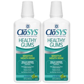 CloSYS Healthy Gums Mouthwash 32 Fl Oz, Pack of 2, Antiplaque, Anti-Gingivitis Mouthwash, Non-Burning, Non-Irritating