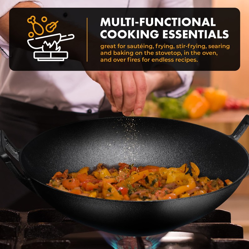 Pre Seasoned Cast Iron 7 Piece Bundle Gift Set, Double