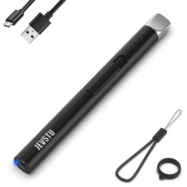 JEVSTU Electric Lighter, Candle Lighter USB Rechargeable Lighter, Arc Windproof Flameless Plasma Lighter Long Stick with Rope and Ring, Perfect for Candle BBQ Camping Kitchen Stove, Black