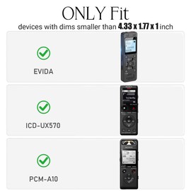 worfty Case for EVIDA for Sony ICD-UX570 for PCM-A10 Digital Voice Recorder, Black