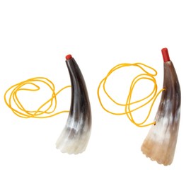 Vaguelly 2 Pieces Children's Horn Toy Viking Instrument Ox Horn Trumpet Party Noise Sweeper Toy Musical Instrument for Parties Events Music Toy Party Favour