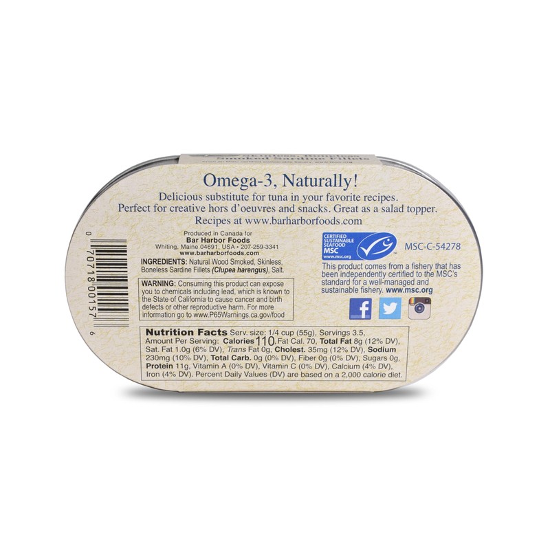 Bar Harbor Wild Smoked Kippers 6.7 oz (Pack of 12)