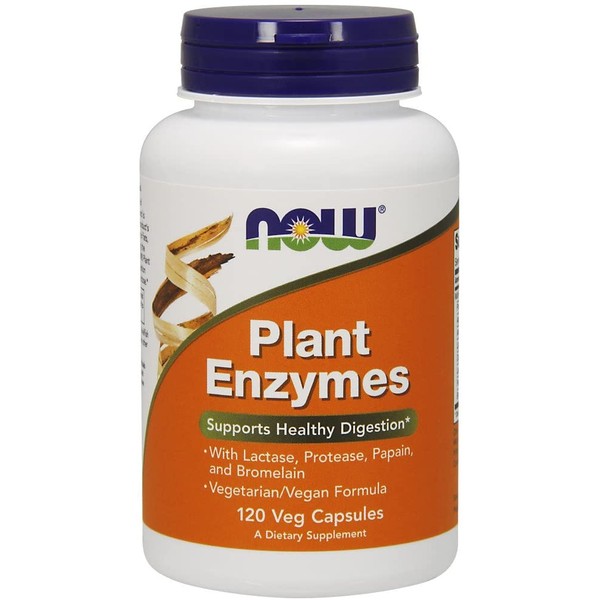 NOW Supplements, Plant Enzymes with Lactase, Protease, Papain and Bromelain, 120 Veg Capsules