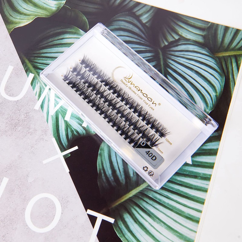 Lunamoon DIY Cluster Eyelashes, Individual Eyelashes for Eyelash Extension, DIY