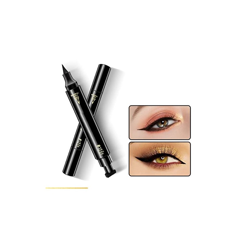 Stamp Eyeliner, Triangular de Doble Cabeza de Secado Rápido Impermeable