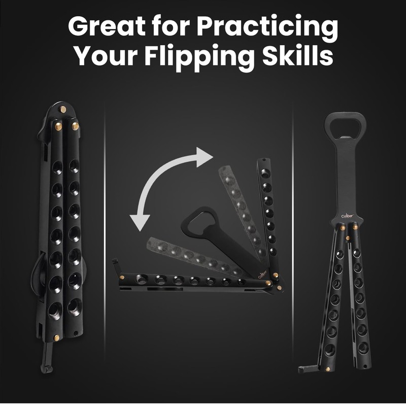 Caliber Gourmet Butterfly Knife Bottle Opener | Cool Balisong Trainer