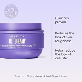 MAËLYS GET-DREAMY - Látigo tonificante nocturno – Crema para la celulitis y soporte para tensar la piel con cardo mariano + Uva-Ursi – Crema corporal hidratante en una textura batida (6.8 onzas