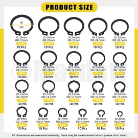 312Pcs 21 Sizes C-clip External Retaining Rings Snap Rings Assortment Set(M4-M28) with 10 Sizes E-Clip Retaining Rings Assortment Set(1.5mm-10mm), 4 in 1 Snap Ring Pliers and Tweezer