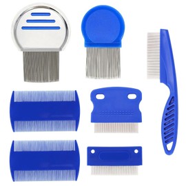 SYEYCW 7 Pcs Lice Combs Kit, Micro Spiral, Precision, Double-Sided Combs, Stainless Steel Tooth, Fast and Effective Lice, Nits, Dandruff Removal, for Kids, Adults, Pets, All Hair Types