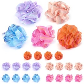 Mini esponja de ducha (paquete de 20) para viajes, esponja de baño portátil, espuma rápida, malla duradera, exfoliación suave para todas las edades, t