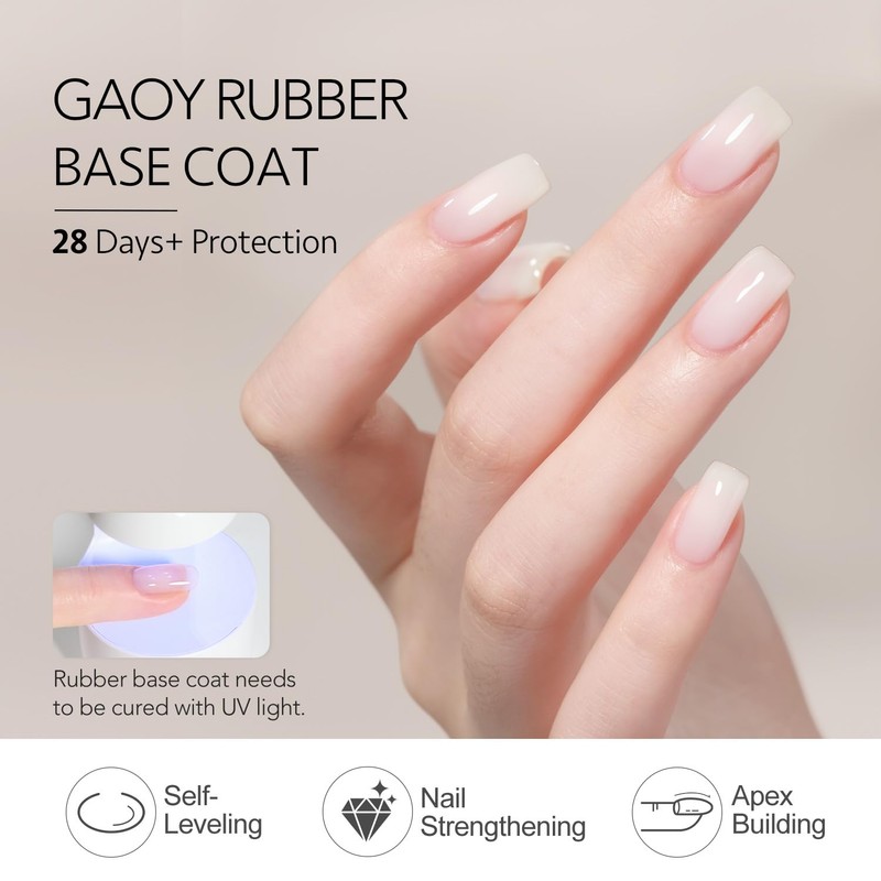 GAOY 6 Colors Rubber Base Gel Set, Jelly Builder Base