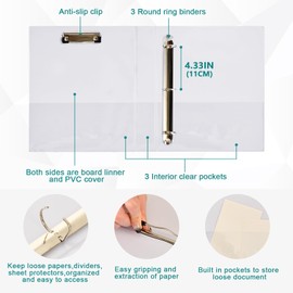 Bulldog Puppy Dogs Flowers 3 Ring Binder 1.5" Decorative D-Ring Binder with Clipboard&3 Clear Pockets, Holds 200 Sheets A4 Size Paper Waterproof Binders for School Home Office