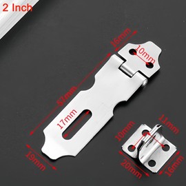 TOP-VIGOR 1Pcs Door Padlock Hasp, 2 inch Stainless Steel Heavy Duty Shed Lock Hasp, Door Clasp Gate Security Lock Latch Hinge for Internal External Door Cupboard Cabinet