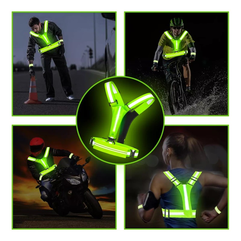 Malety Chaleco Arnés Reflectante Para Motociclismo/ciclismo/correr