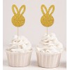 Darling Souvenir, Glitter Gold Easter Bunny Rabbit Cupcake Toppers Dessert