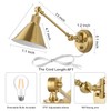 TRLIFE Wall Sconce Plug in, Dimmable Wall Sconce Brushed Brass