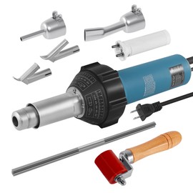 Iglobalbuy 1500W Hot Air Plastic Welder Plastic Welding Roofing Kit Vinyl PVC TPO Welding Handheld Plastic Hot Air Heat Gun Welding Torch with Various Nozzles