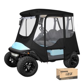 10L0L Deluxe 2 Passenger Golf Cart Enclosures for Club Car Precedent,Onward & Tempo Waterproof Windproof Portable Transparent Golf Cart Rain Enclosures Storage Cover - 57" Roof Fit (Premium Black)