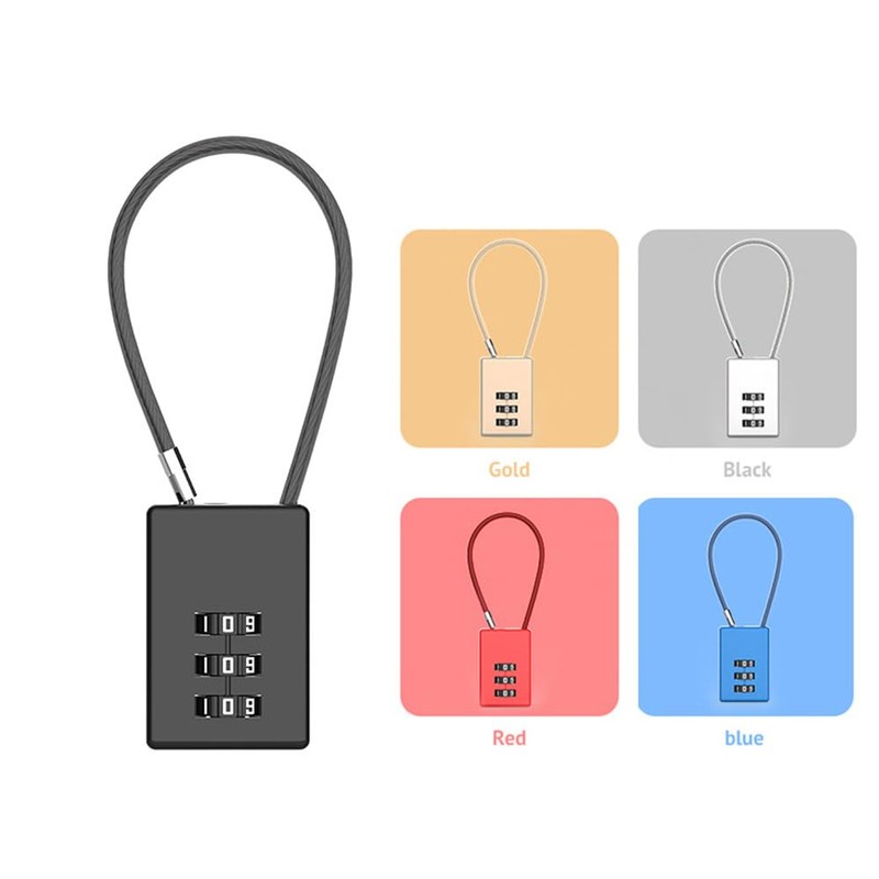 Maizoon 5 Pack 3 Digit Combination Lock with 500mm Heavy