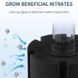 Pawfly Large Aquarium Bio Sponge Filter Quiet Betta Fry Shrimp and Small Fish Foam Filter for Fish Tank up to 50 Gallon, 4 Pack