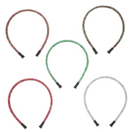 SAFIGLE 5PCS Festive Glitter Headbands for Women Holiday Hair Accessories with Dazzling Effect for Christmas Year Celebrations Easy Wear Travel Friendly for All Hair Types
