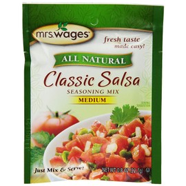 Mrs. Wages Medium Classic Salsa Seasoning Mix | Easy-To-Use | Quick Homemade Salsa | Medium Heat Flavor | 0.8 oz packet (Value Pack of 12)