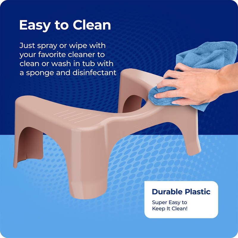 Squatty Potty Simple Bathroom Toilet Stool, Clay, 7"