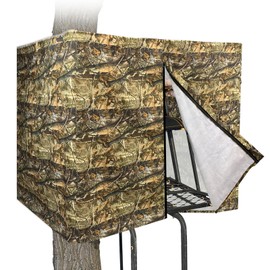 Tree Stand Blind Kit 138'' X 35.4'' Universal 2 Man Tree Stand Blinds For Deer Hunting Tree Stand Camouflage Silent Tree Stand Skirt Deer Ladder Stand Blind Kit Colorfast Treestand Blind Accessories