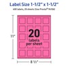 Avery Printable Square Labels with Sure Feed Technology, 1-1/2" x