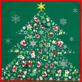 Furoshiki Furoshiki Saijiki, Seasonal Pattern, 100% Cotton, Small Furoshiki Tapestry (Christmas)