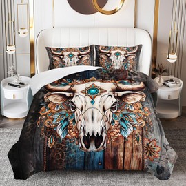OUIXOTIC Western Boho Bedding Set Queen Size for Kids Teens Adults, Southwestern Bedding Set, Boho Aztec Comforter Set Western Bedding Set,1 Quilt 2 Pillowcases.