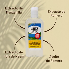 bienestar NEEM ERFRE Shampoo Natural Herbal Limpieza Profunda de Romero Manzanilla Neem-Vegano Biodegradable-Sin quimicos Parabenos Petrolatos-Para toda la familia (Romero y Manzanilla, Paq de 3)