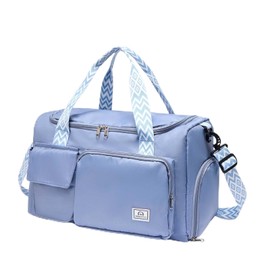 Pequeña bolsa de gimnasio para mujer, bolsa de viaje con compartimento para zapatos, azul, Bolsa de gimnasio y bolsa de aseo