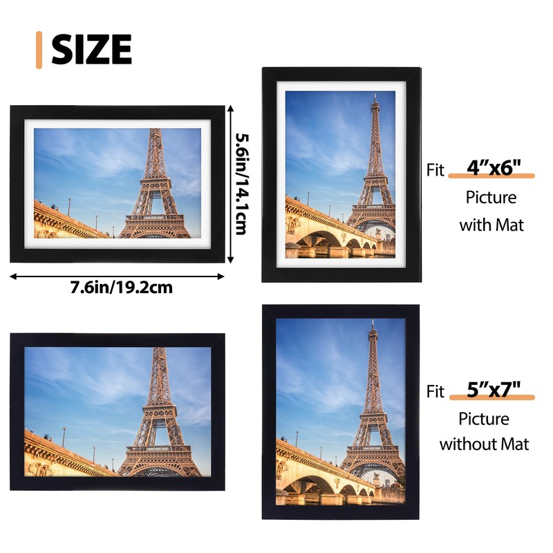 Fixwal 5x7 Picture Frame Set of 12 with Shatter Resistant