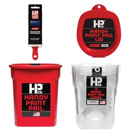HP CO. HANDY PRODUCTS Handy Paint Pail Kit- Includes Handy Paint Pail, 6 Disposable Liners, Snap-On Lid & 2" Angled Mini-Brush-Perfect for Trim, Cut-ins, and Small Painting Projects