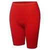 Daily Basic Seamless Lightweight Ribbed Biker Shorts Red 1XL/2XL