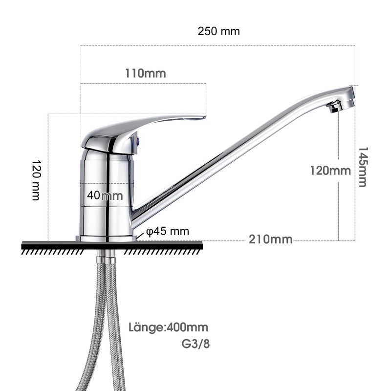 Kitchen Tap Brass 360° Rotatable Kitchen Tap High Pressure Sink