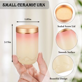 SOITIS Small Urns for Human Ashes Keepsake - 3.15 Inches Ceramic Mini Urn for Ashes Keepsake, Cremation Urns Funeral Holder, Memorial Decorative Urn for Male Female - Pink Ceramic Urn