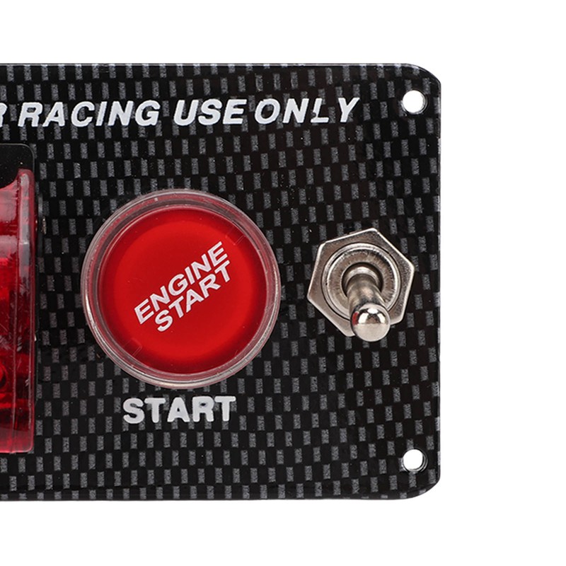 Universal Carbon Fiber Style 12V Ignition Switch Panel Aluminium Alloy