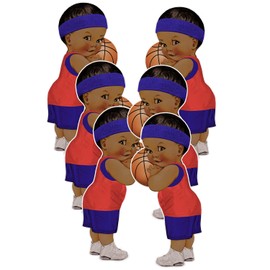 Basketball Baby Boy Cutouts Sport Party Decoration Single Sided Baby Shower Birthday (10 inches Tall)