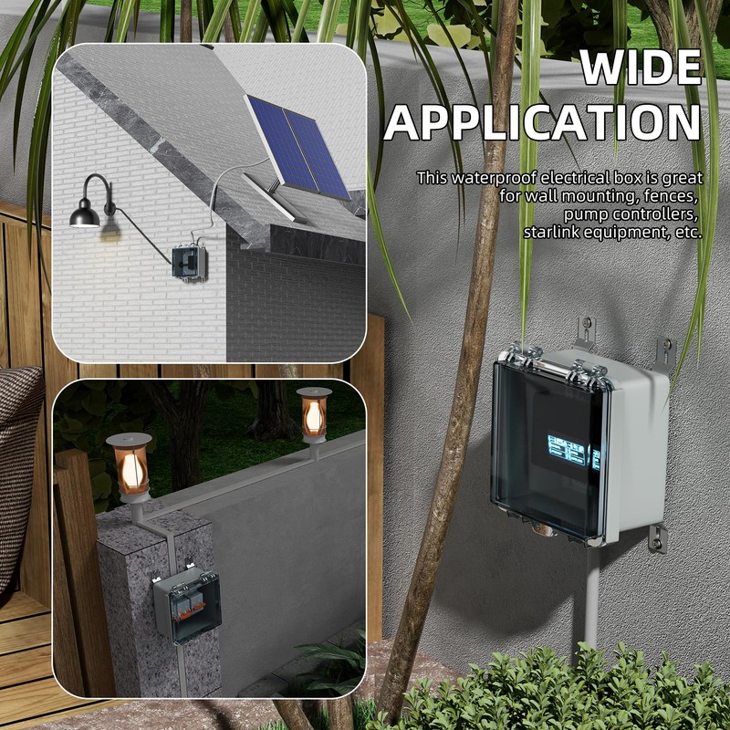 Joinfworld 6x6x4 Outdoor Electrical Box Weatherproof Junction Box Plastic Clear