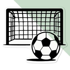 Azeeda Kleine 100 mm 'Fußballnetz & Ball' Klarer statischer Fensteraufkleber/Aufkleber (Schwarz) (WC00131175)