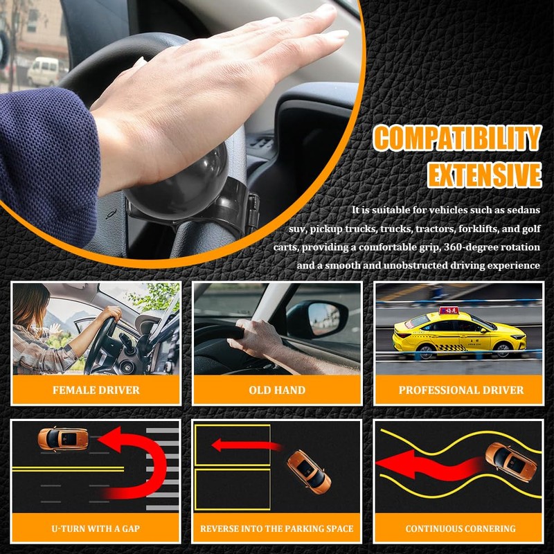 HQRNYP 8 Ball Steering Wheel Knob Spinner, Suicide Knob, Heavy