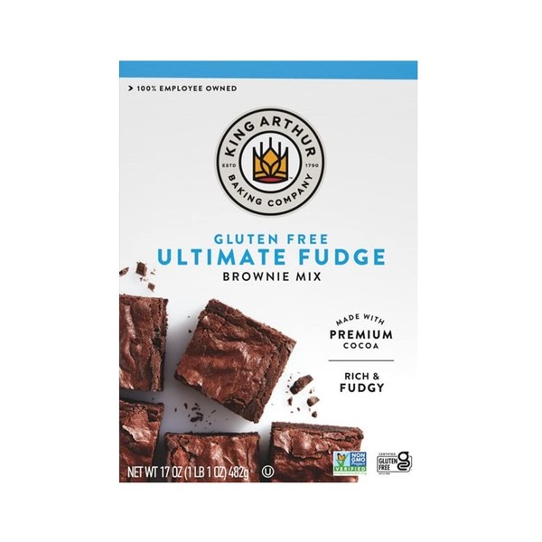 King Arthur, Gluten Free Fudge Brownie Mix, Gluten-Free, Non-GMO Project Verified, Certified Kosher, 17 Ounces (Pack of 6)