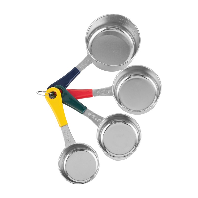Fox Run 4839 Measuring Cup Set with Colored Handles, Stainless