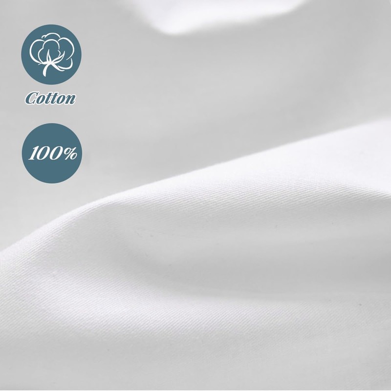 FANSU Round Fitted Sheet 220 x 220, 100% Cotton Flat
