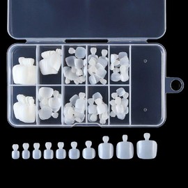 YIMART 100Pcs Fake Toenail Tips Set Nail Art Toe Decoration Full Cover False Toe Nail Tips for DIY Salon Foot Manicure Sticker Tools (Natural With Box)