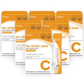 Hello Bio Max Vitamin C 3000 Vitamin C High Content High Capacity Powder Sticks 30 Packets, 6 Pieces / 헬로바이오 맥스 비타민C 3000 비타민씨 고함량 고용량 분말 가루 스틱 30포, 6개