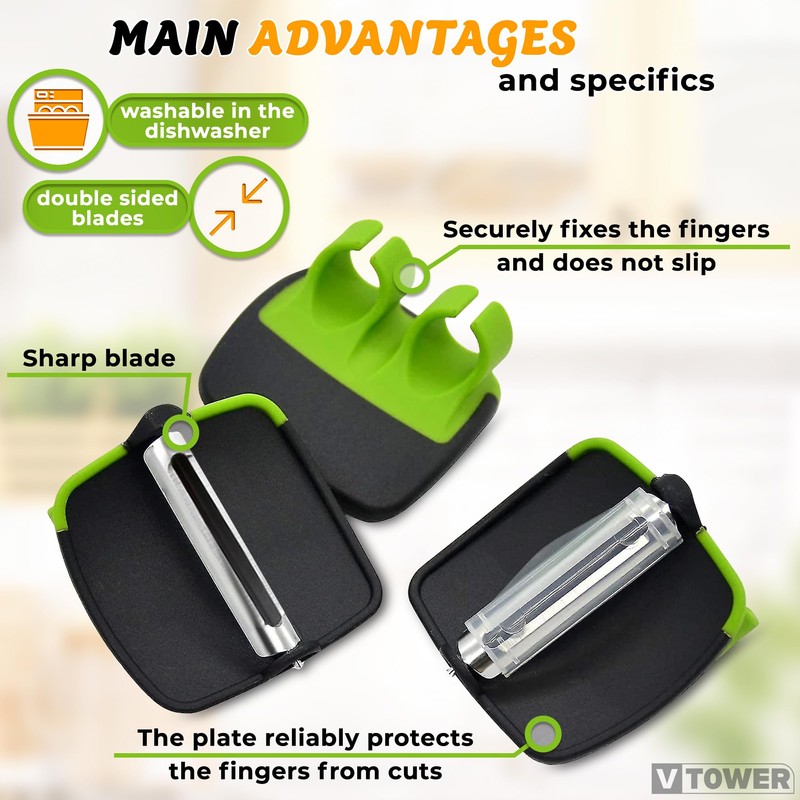 Finger Grip Vegetable Peelers for Kitchen - Silicone Kitchen Mini
